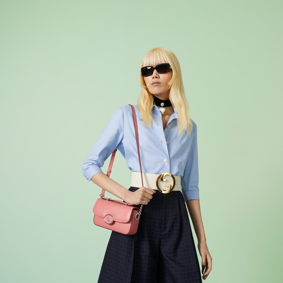 Petite GG mini shoulder bag in pink leather | GUCCI® SG Petite GG mini shoulder bag in pink leather | GUCCI® SG