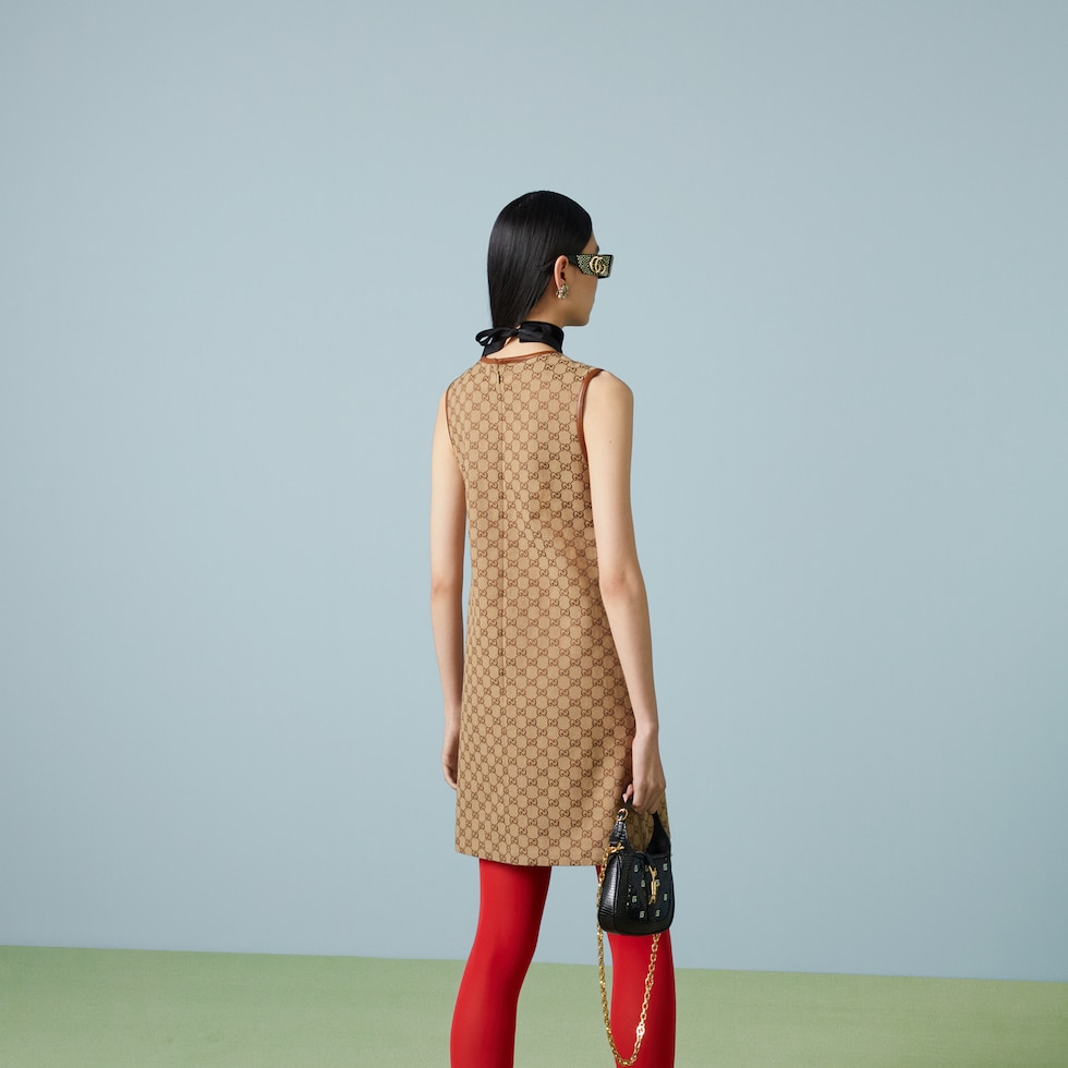 GG canvas dress in brown and beige | GUCCI® US