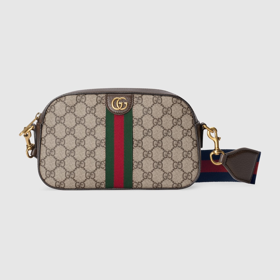 Ophidia small crossbody bag in beige and ebony Supreme