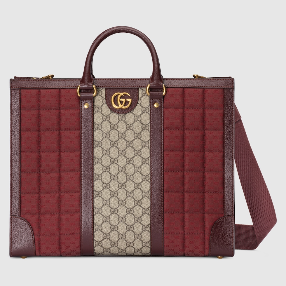 ★関税込み★ GUCCI Burgundy Leather Reversible Shopping Bag Totissima reversible leather tote bag in burgundy - Gucci