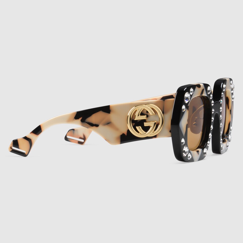 gucci black crystal sunglasses