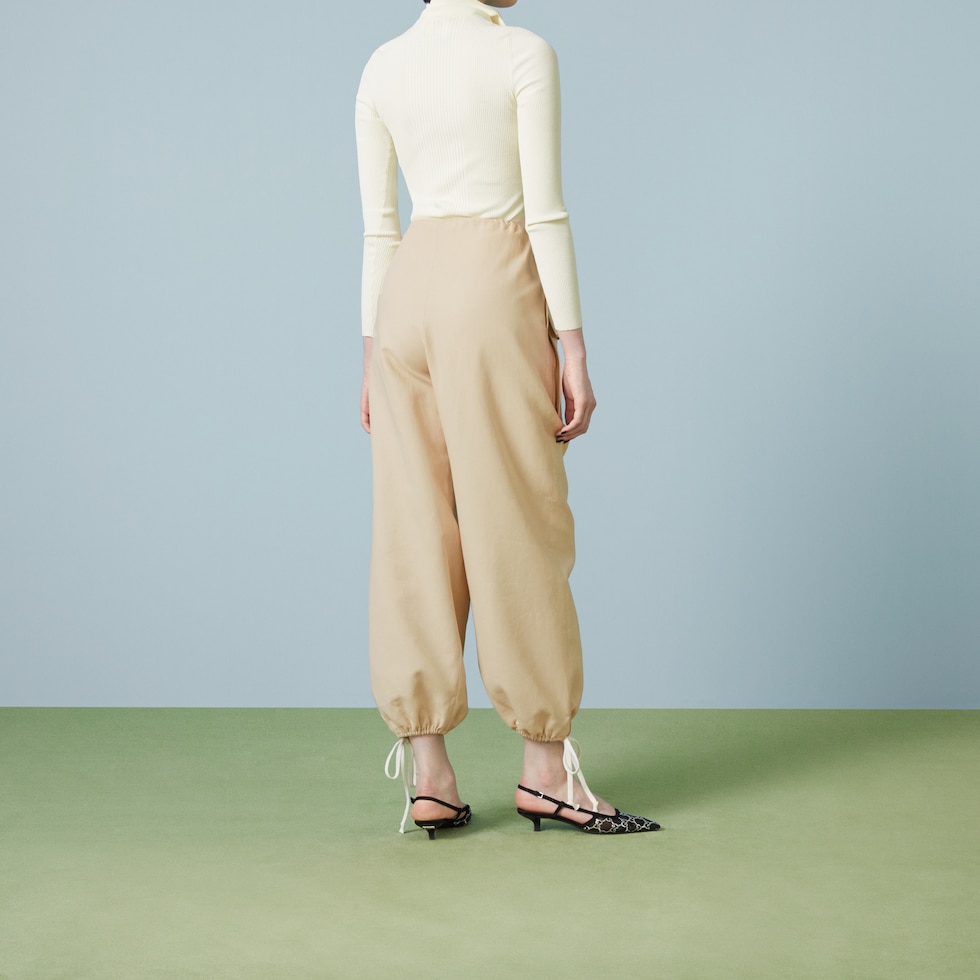 Cotton linen trouser in ivory | GUCCI® SG