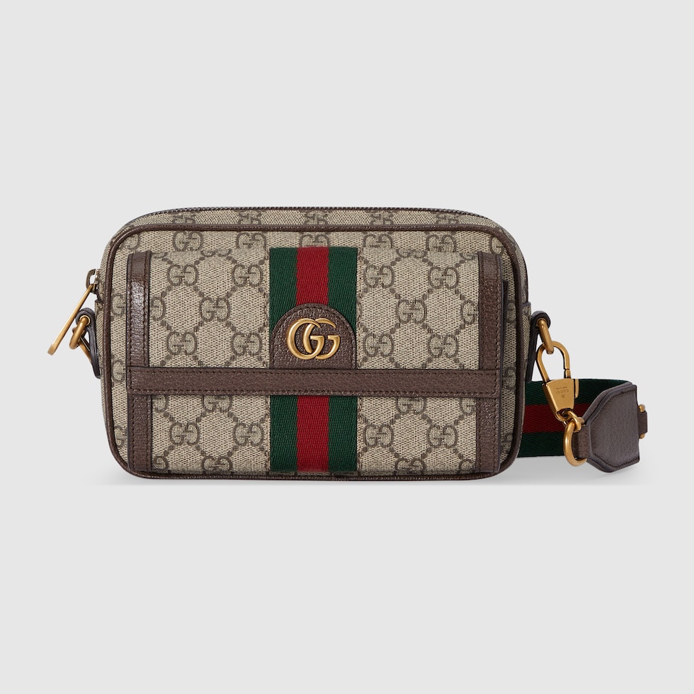 Ophidia Mini Tasche in beige und ebenholzfarbener Supreme GUCCI BE