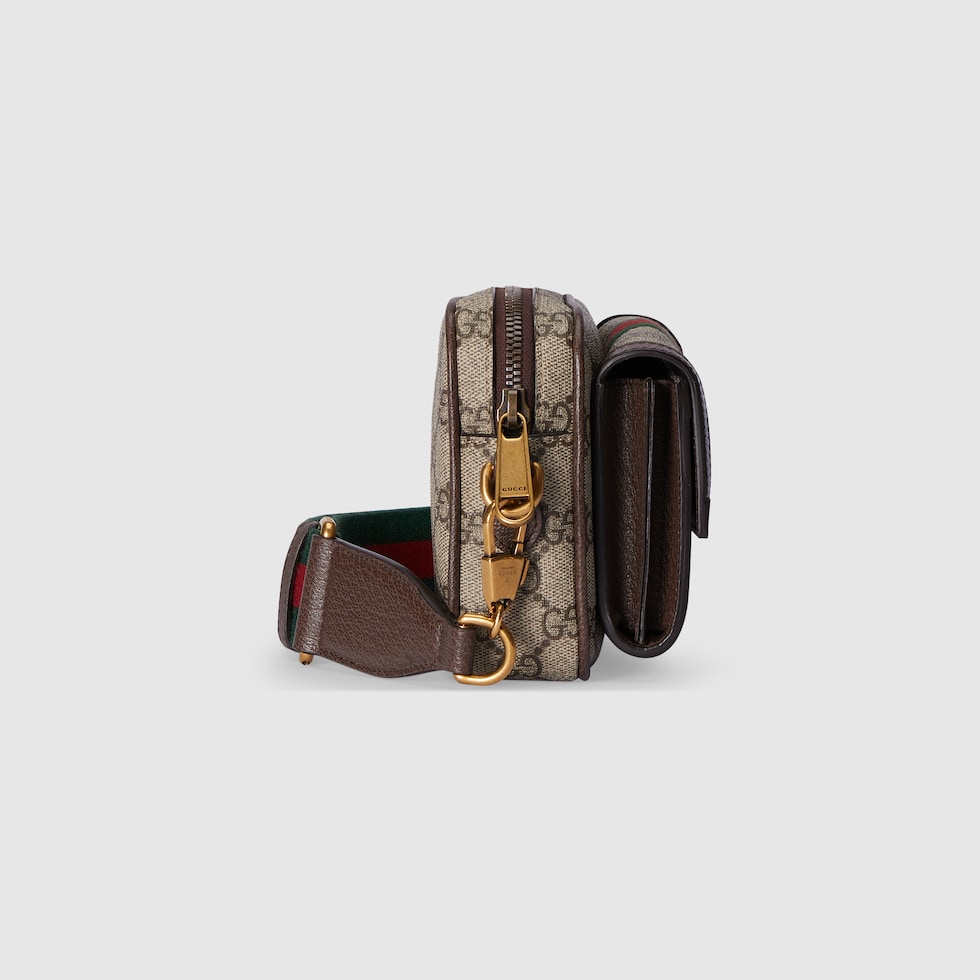 小物 S.I 19 Ophidia mini bag in beige and ebony Supreme | GUCCI® US