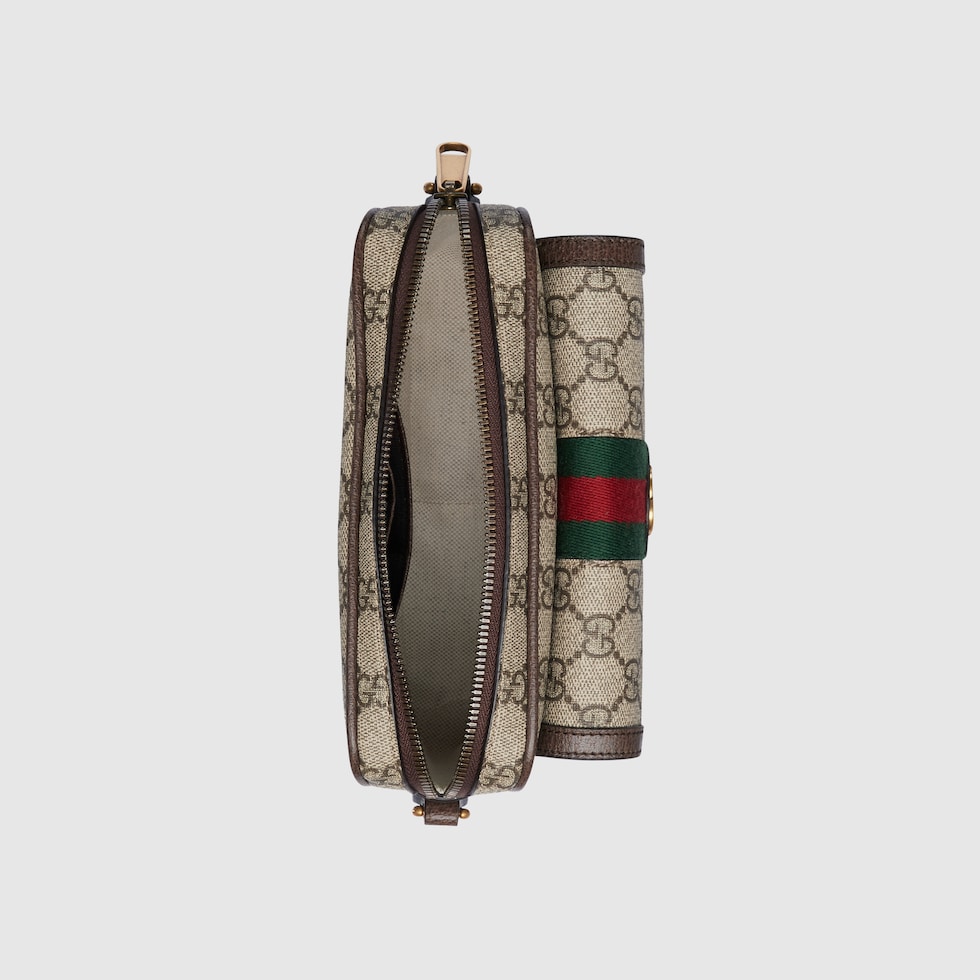Gucci Beige/Ebony GG Coated Canvas/Leather Web Utility Mini