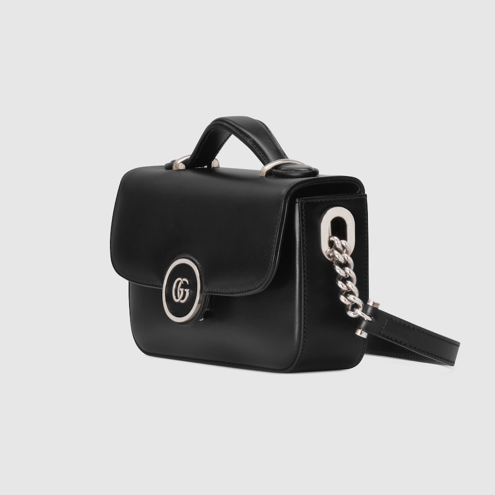 GUCCI｜TOTEBAGS (739722 AABSG 1000) Petite GG mini shoulder bag in black leather | GUCCI® SG