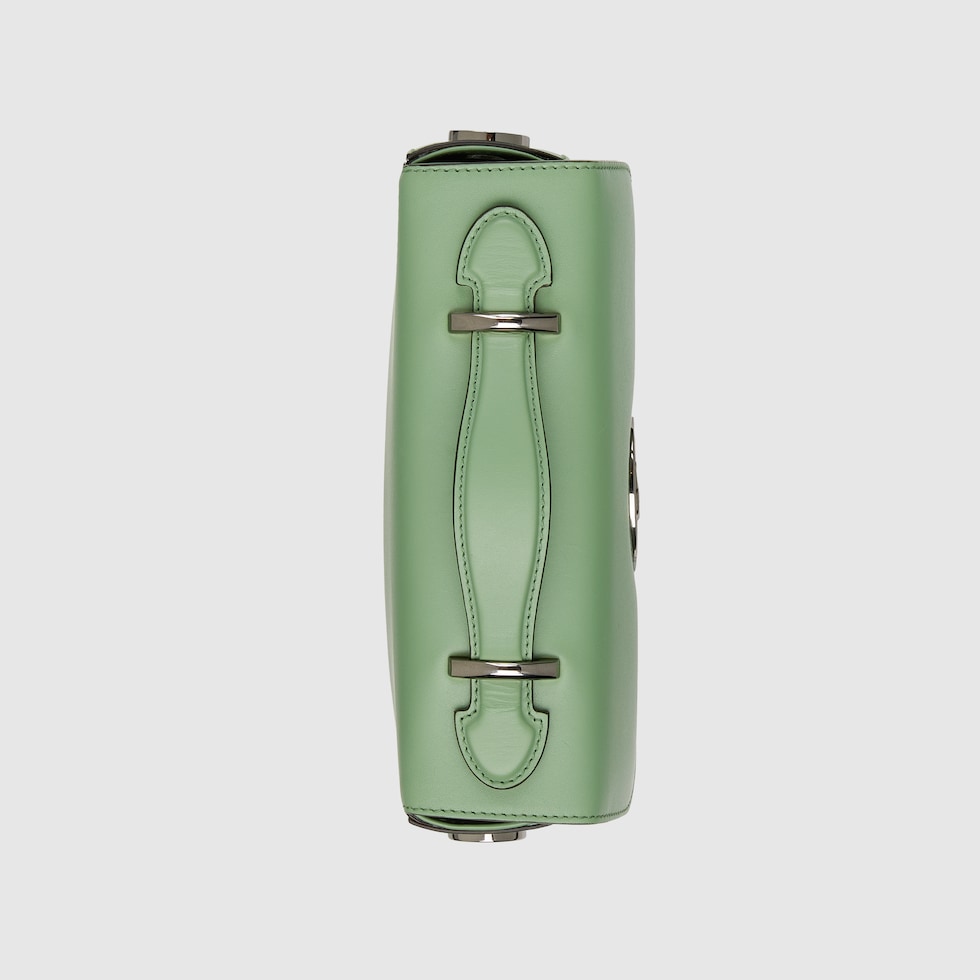 Petite GG mini shoulder bag in light green leather | GUCCI® SG