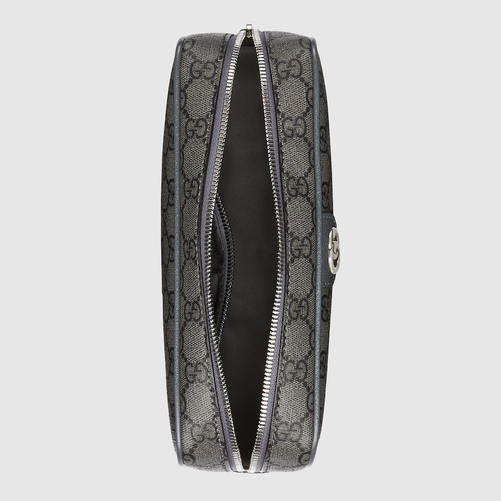 กระเป๋า Ophidia GG toiletry case inSupreme สีเทาและสีดำ GUCCI® TH
