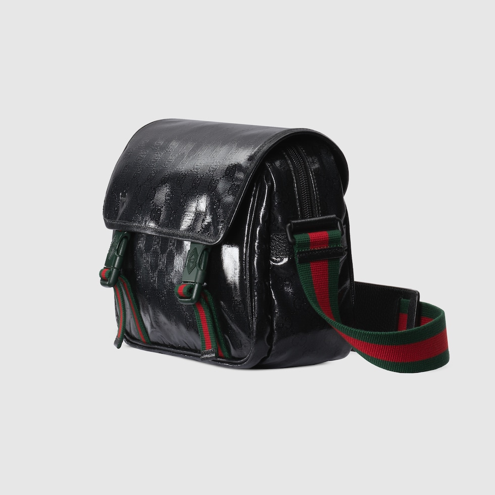 กระเป๋า GG Crystal messenger bag inผ้า GG Crystal สีดำ GUCCI® TH