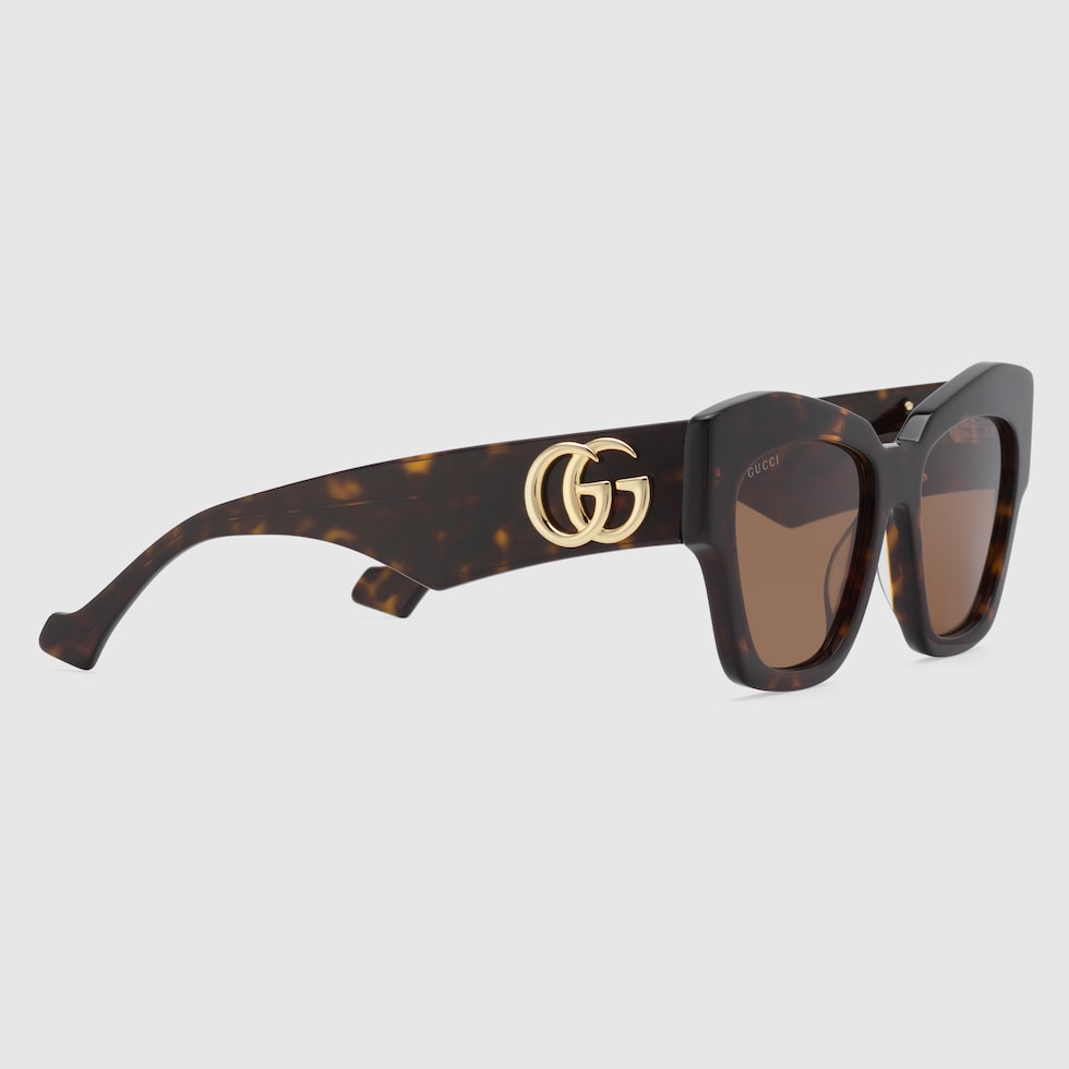 Lentes de sol con marco con forma de ojo de gato inacetato carey GUCCI MX