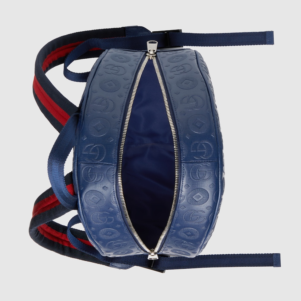 Children's Double G geometric round backpack in blue Supreme GUCCI® US