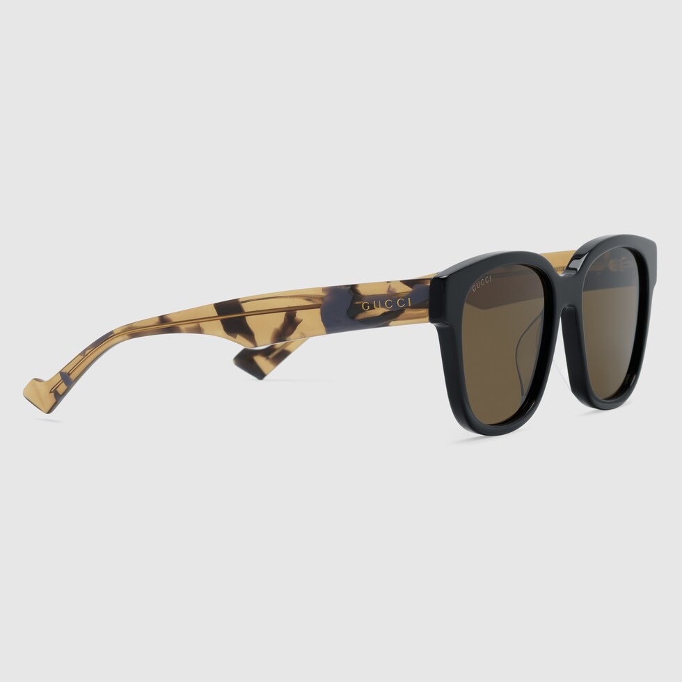 Low nose bridge fit sunglasses in black acetate GUCCI® TH