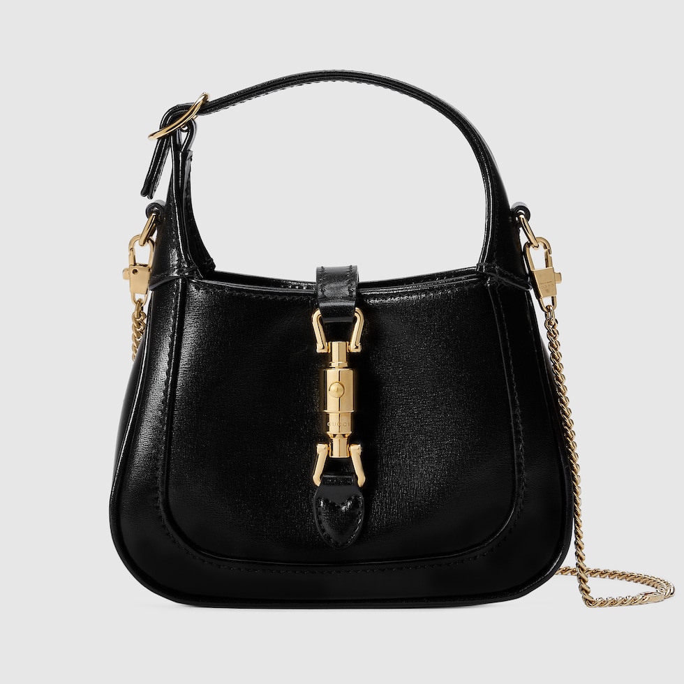 Super mini borsa Jackie 1961 in pelle nera GUCCI Italia