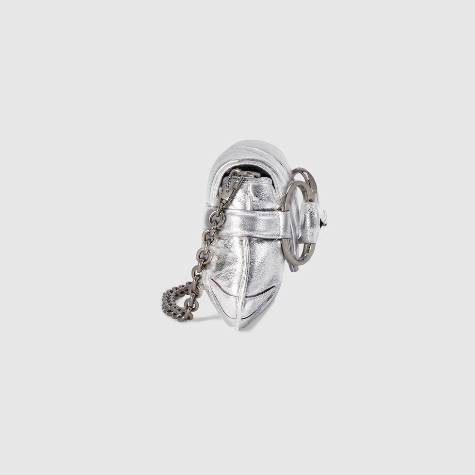 Gucci Horsebit Chain small shoulder bag in silver leather GUCCI Australia