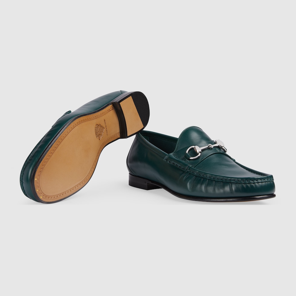Green gucci loafers online