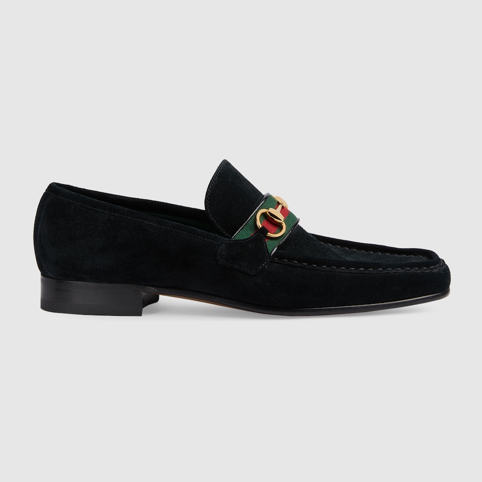 Mens gucci suede horsebit loafers top