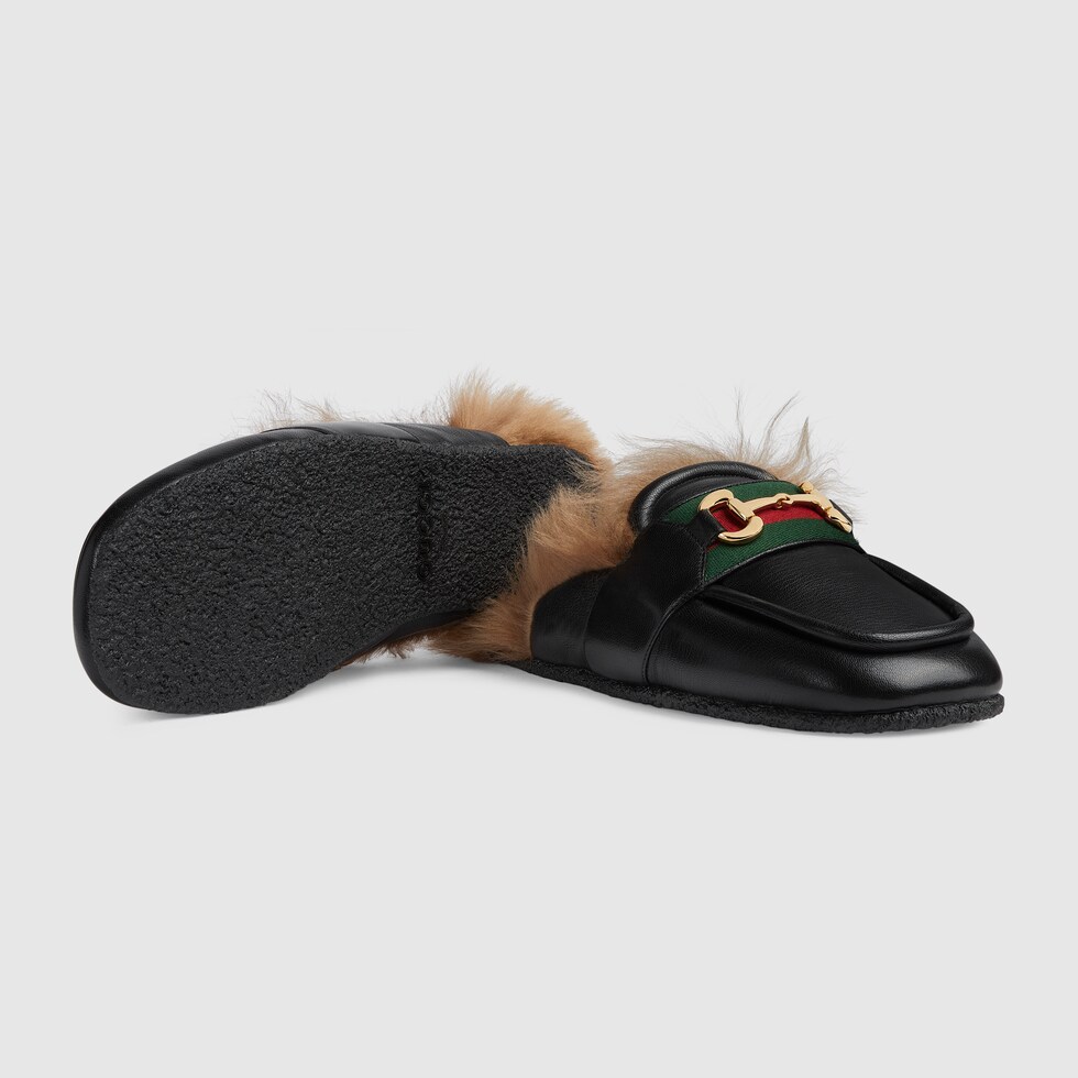 Mens gucci cheap fur slippers