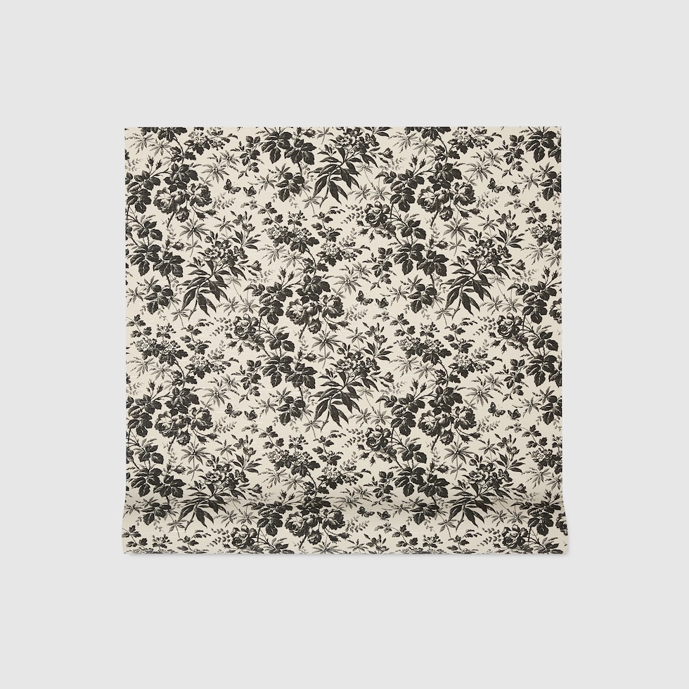 Herbarium print wallpaper in black Herbarium | GUCCI® US