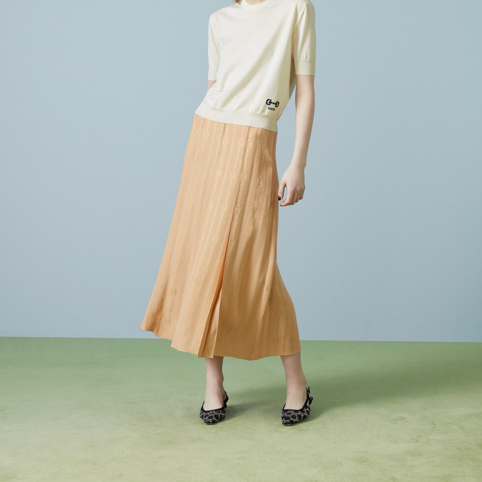 Silk shop jacquard skirt