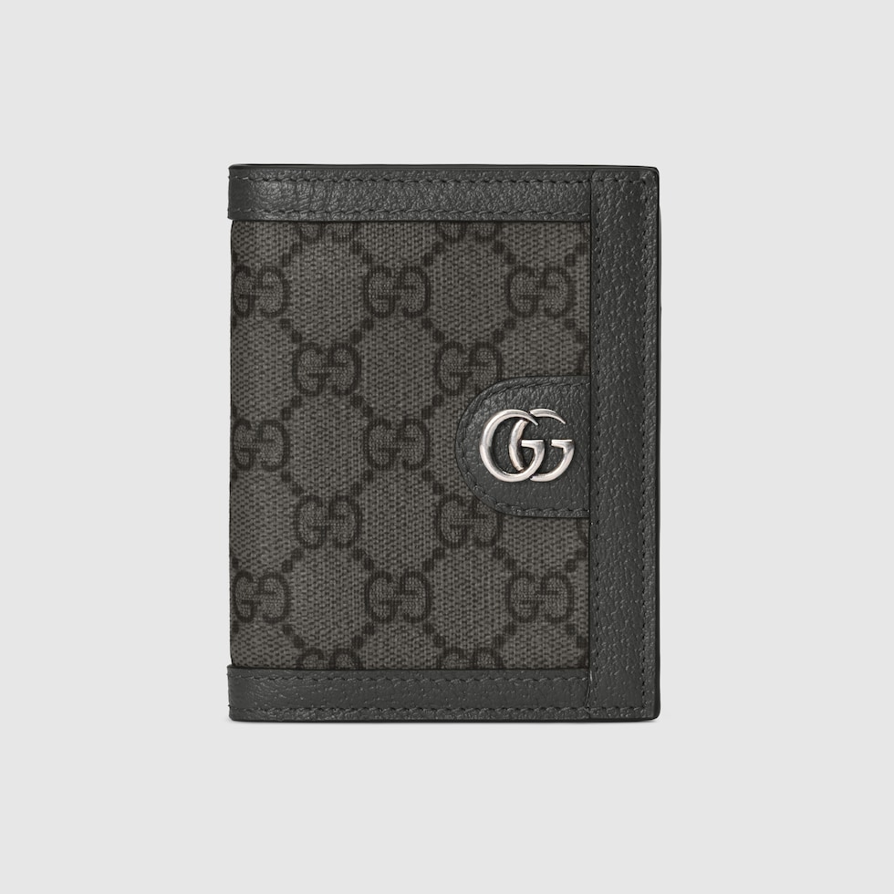 Ophidia GG wallet in grey and black Supreme | GUCCI® US