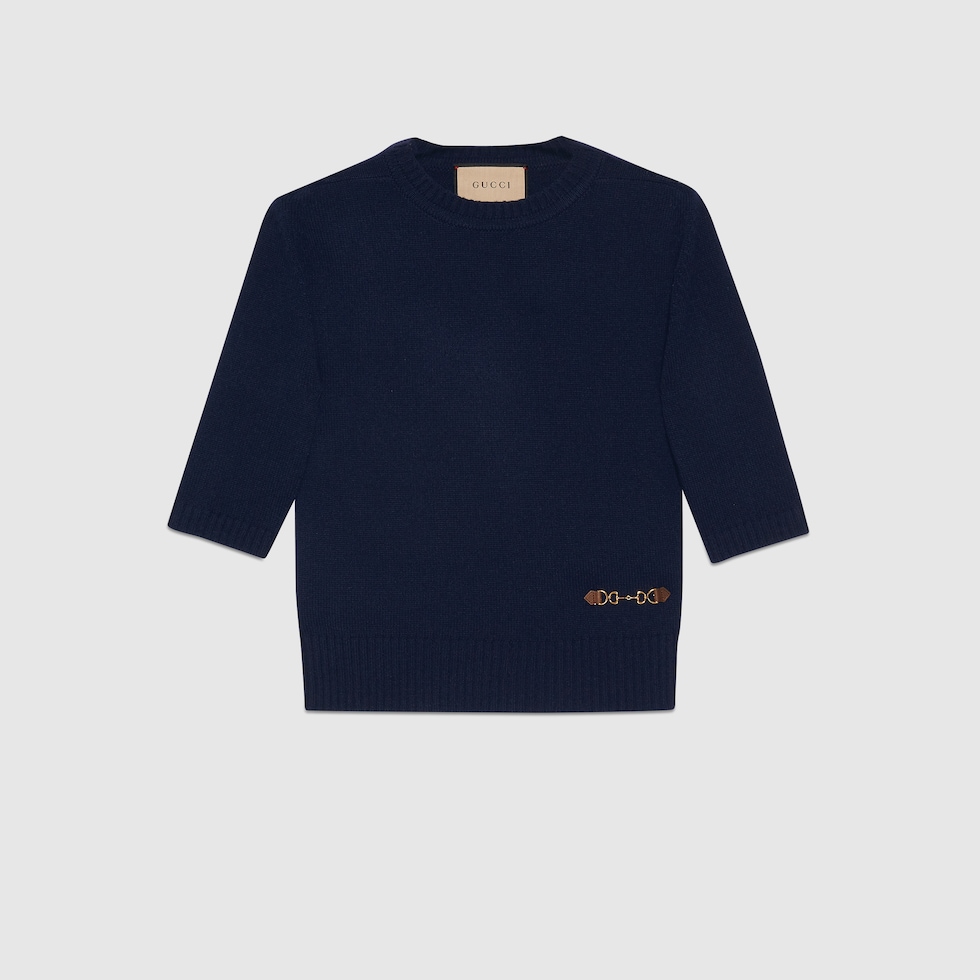 GUCCI グッチ カシミヤセーター ホースビット 七分袖ニット 良好 サイズ:XS  ベージュ  レディース  トップス　628389 XKBH9 GUCCI - 【極美品】GUCCI グッチ セーター ニット カシミヤ100