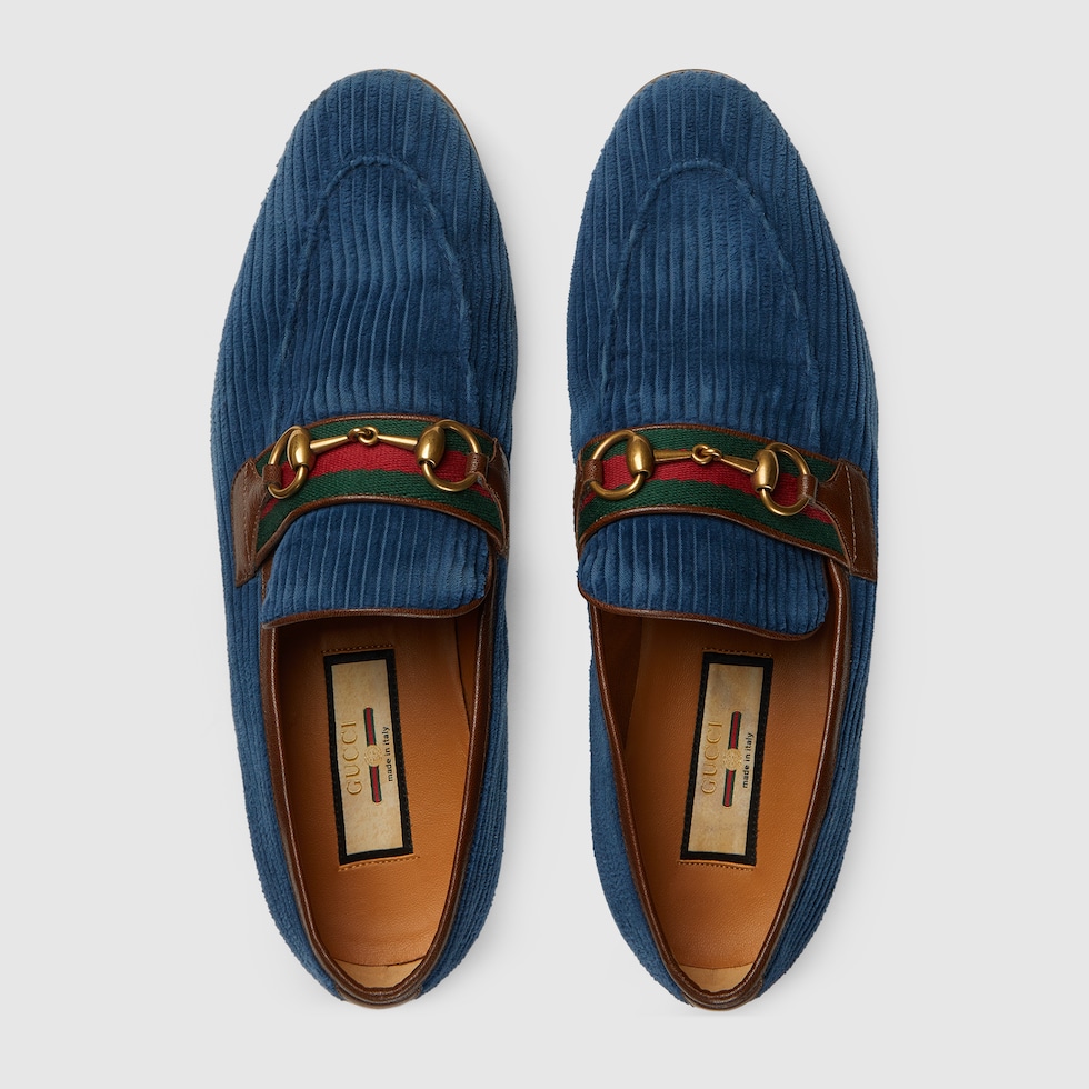 Blue hot sale gucci loafers