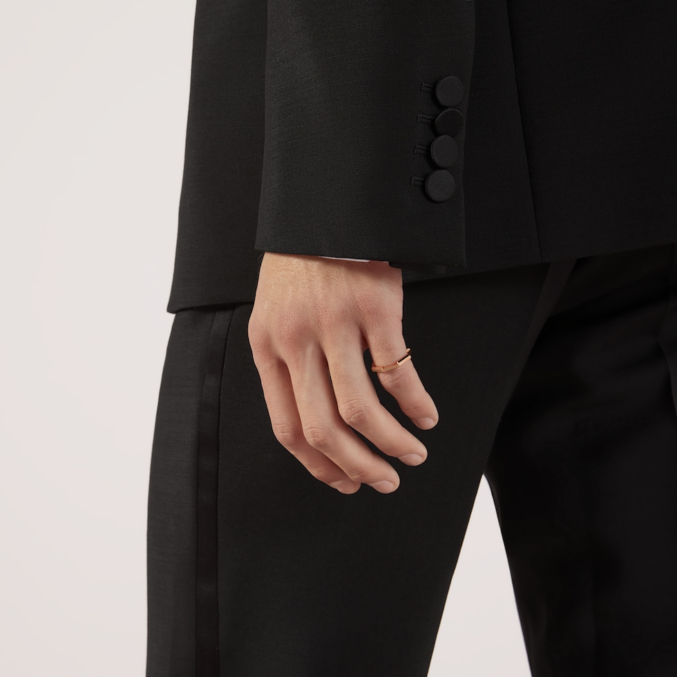 Gucci Link to Love mirrored ring in 18k rose gold | GUCCI® US