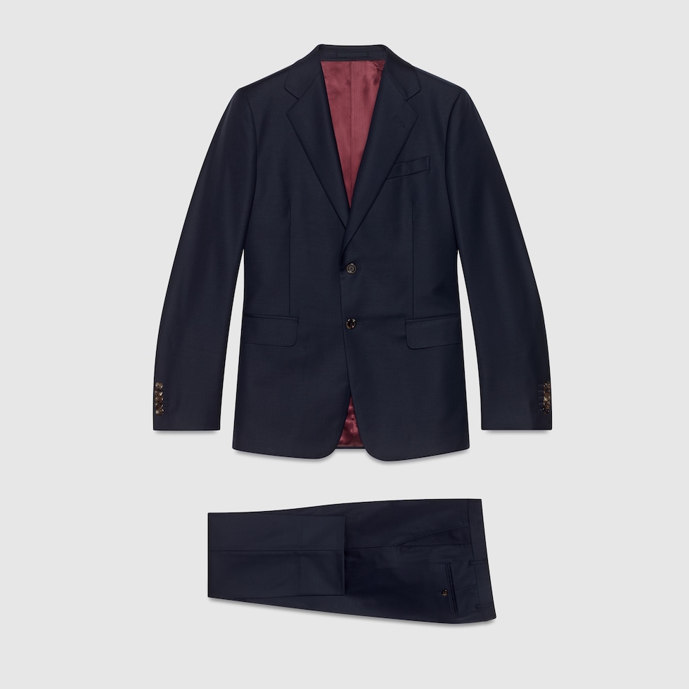 Abito taglio dritto in lana in blu GUCCI Italia