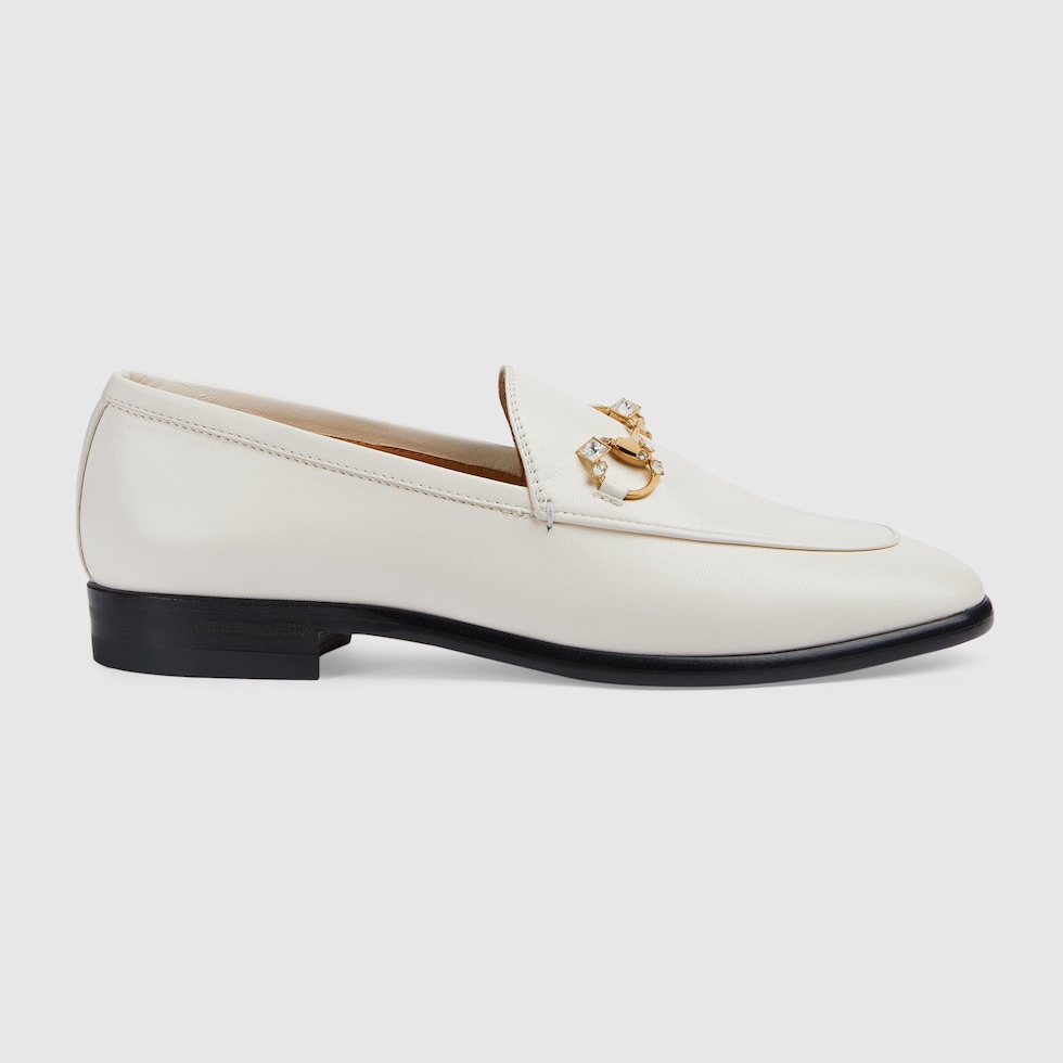 Mocas n Gucci Jordaan para mujer en piel blanco crudo GUCCI ES