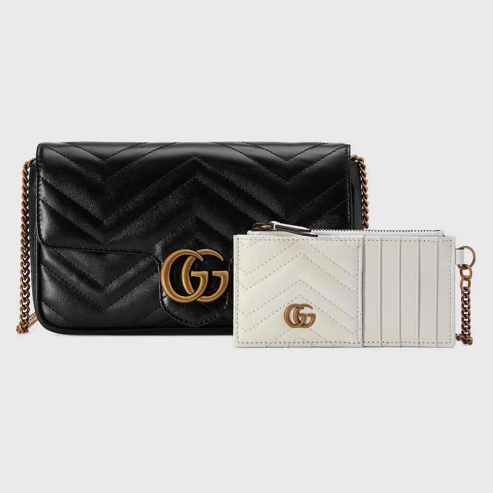 GUCCI　グッチ　〔GGマーモント〕スモール ショルダーバッグ GGマーモント〕スモール ショルダーバッグ ・ブラック レザー | GUCCI公式