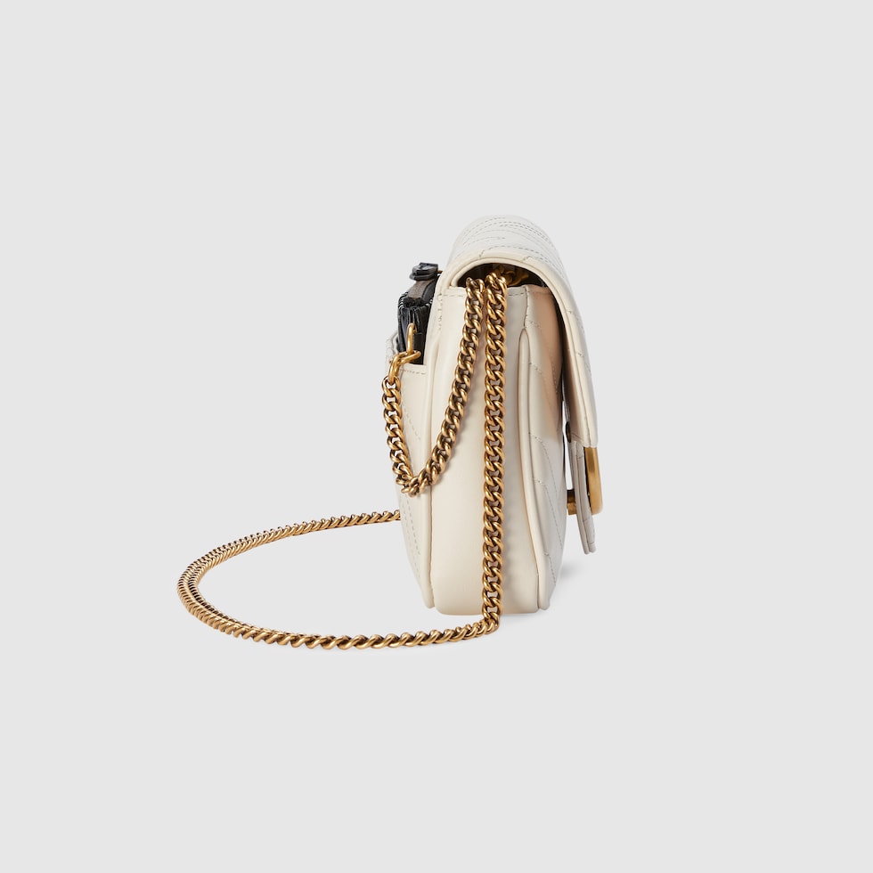 GG Marmont super mini bag in white leather | GUCCI® US