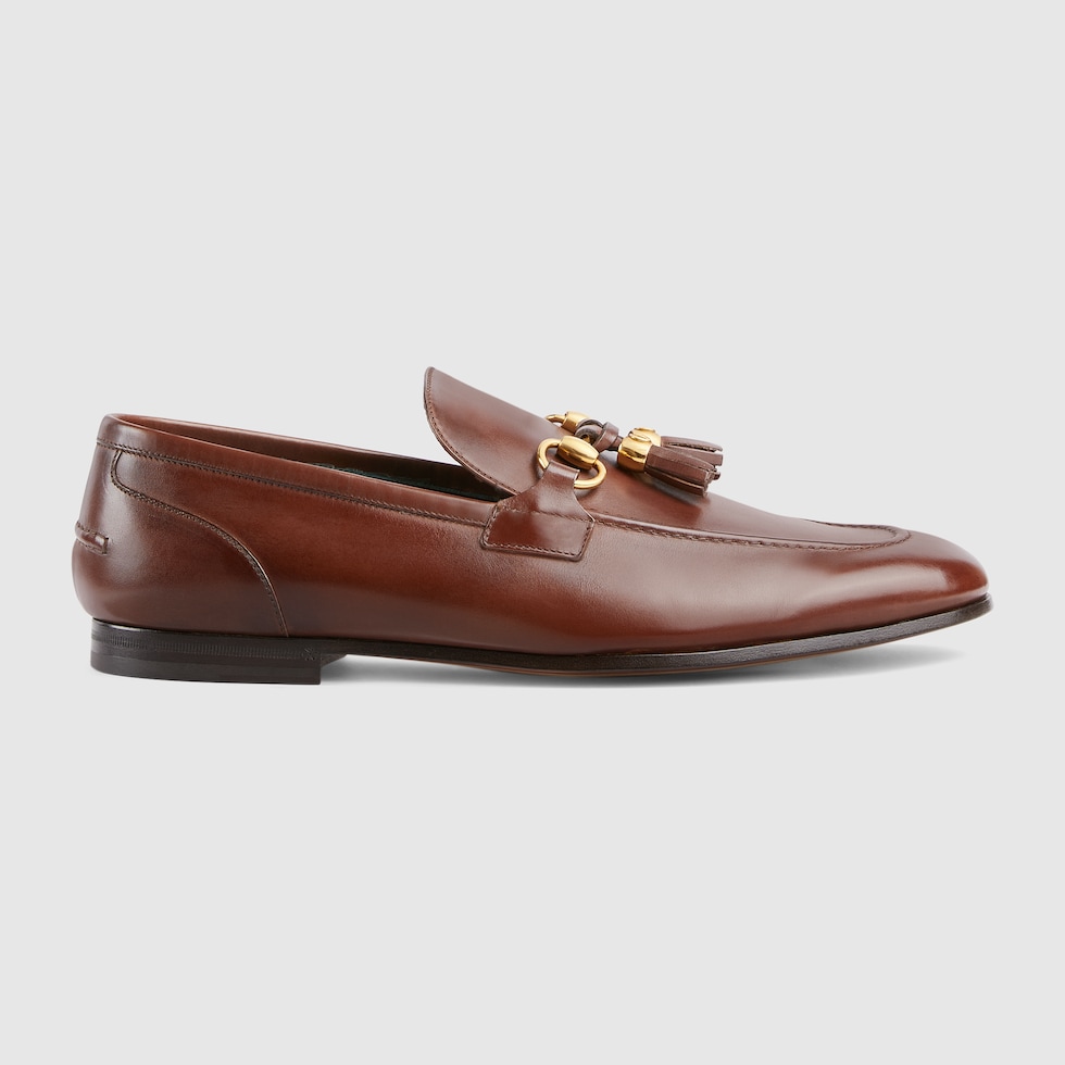 Mocassino Gucci Jordaan uomo in pelle marrone GUCCI CH