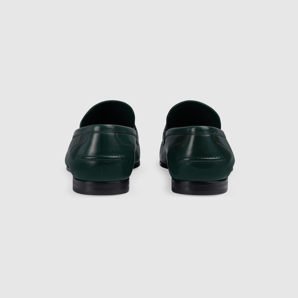 Men s Gucci Jordaan loafer in green leather GUCCI US