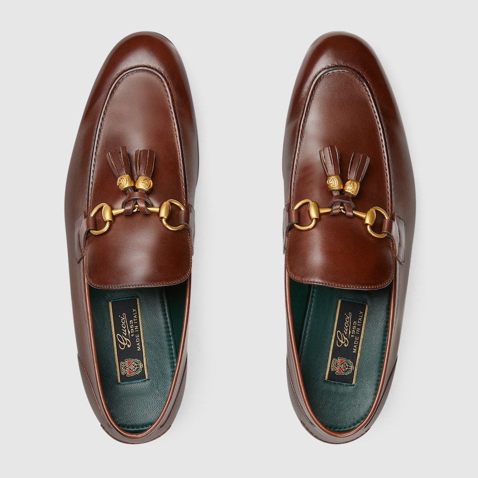 Mocas n Gucci Jordaan para hombre en piel marr n GUCCI ES