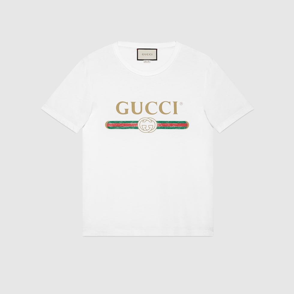 GUCCI ロゴ ウォッシュドオーバーサイズ Tシャツホワイト