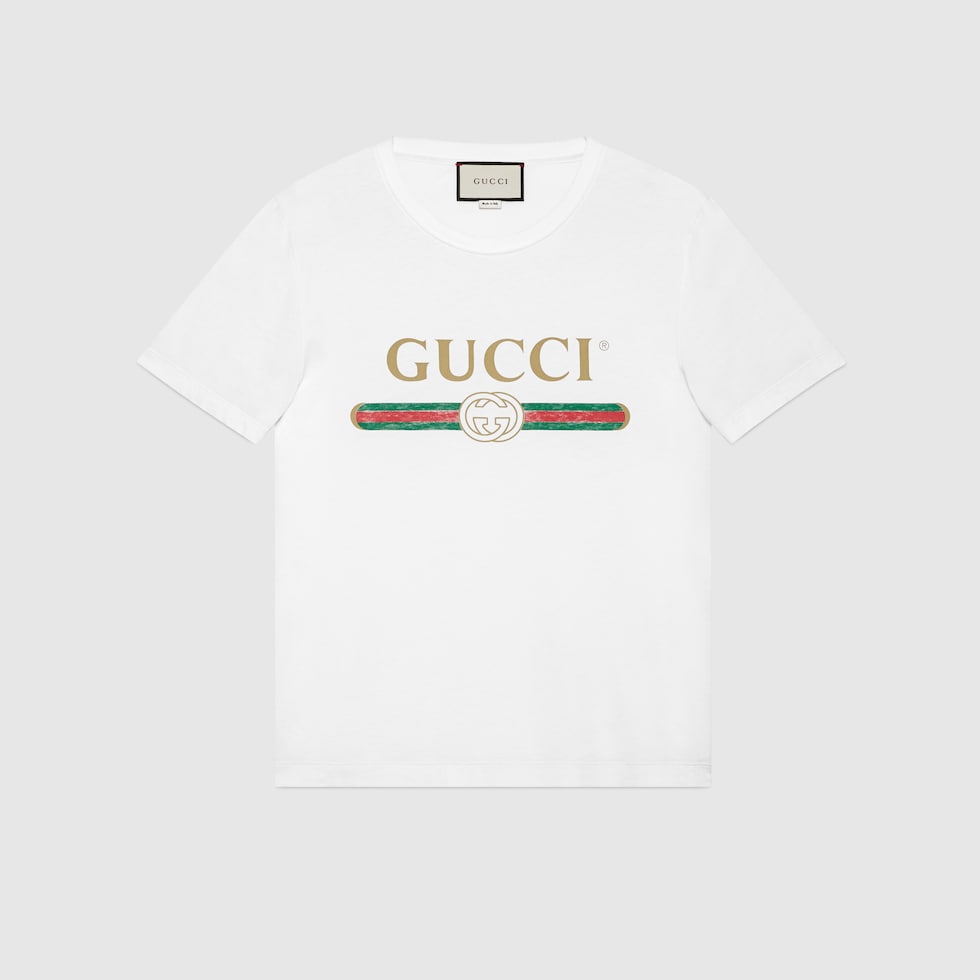 正規品 logo Gucci with T-shirt washed Oversize in washed white トップス