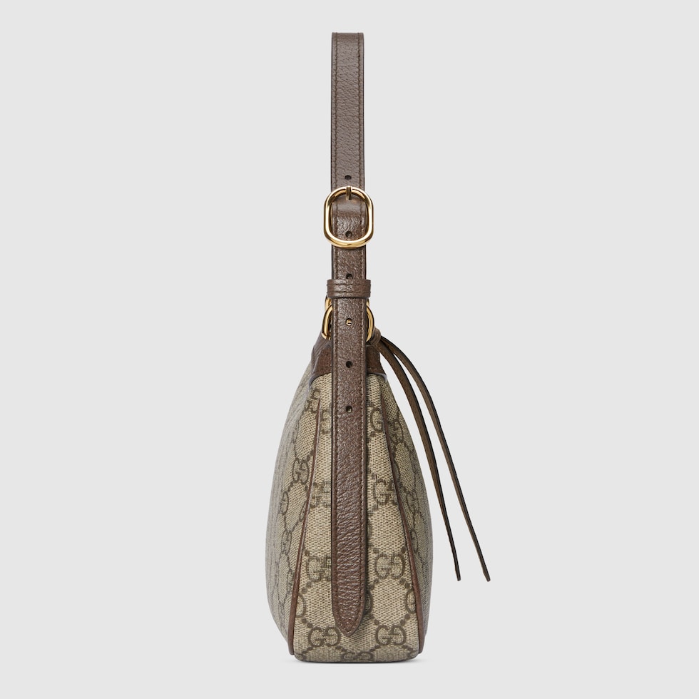 Ophidia small shoulder bag in beige and dark brown GG
