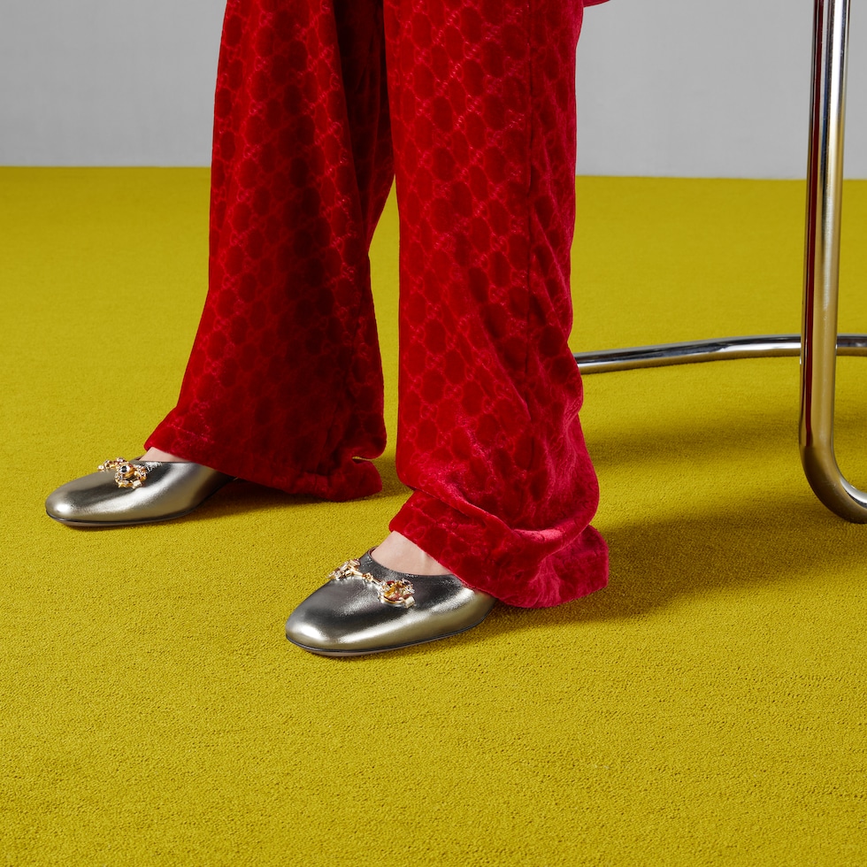Gucci gold best sale mule heels