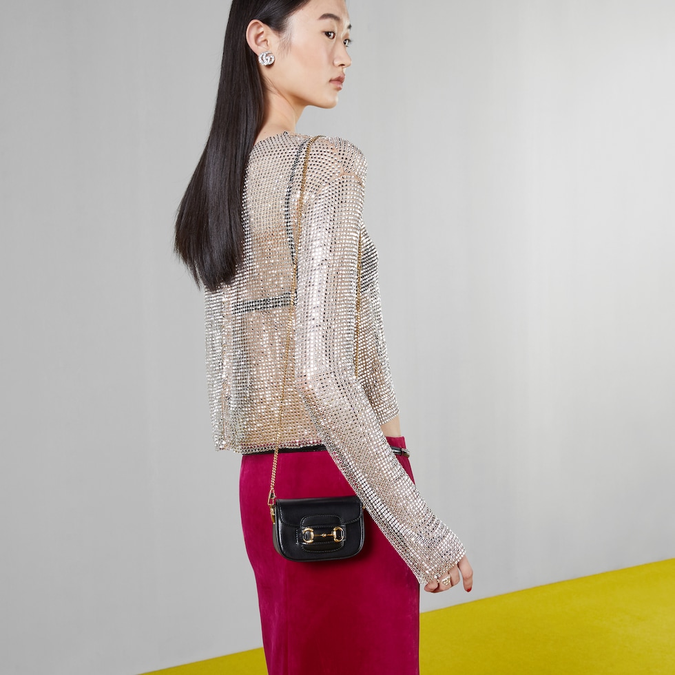 Gucci Horsebit 1955 super mini bag in black leather GUCCI Canada