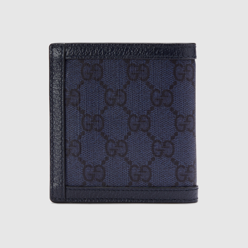 Ophidia bi-fold wallet in blue and dark blue Supreme | GUCCI® US