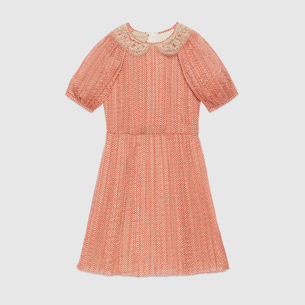 Robe pour enfant en georgette imprim en rose GUCCI FR
