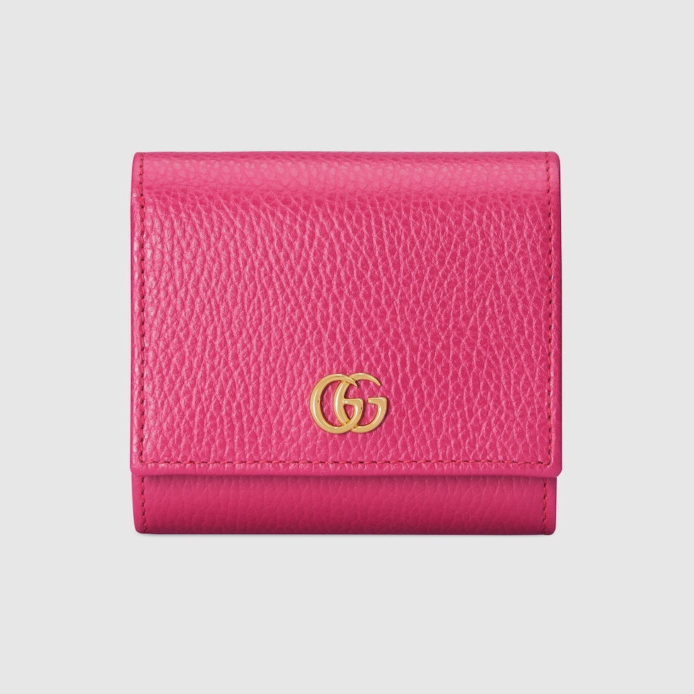 ダブルG レザー ウォレットフューシャピンク レザー | GUCCI® JP