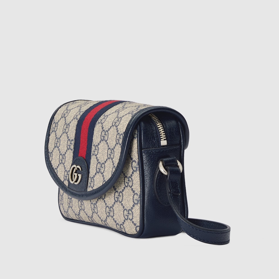 Ophidia GG mini shoulder bag in beige and blue GG Supreme - Gucci