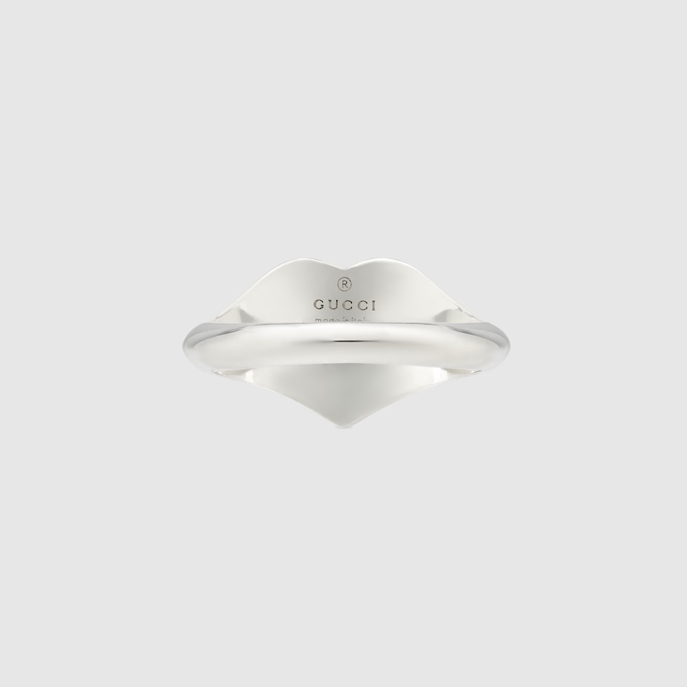 GUCCI インターロッキングG ハート シルバー925 リング　9号 GUCCI インターロッキングG ハート シルバー925 リング 9号