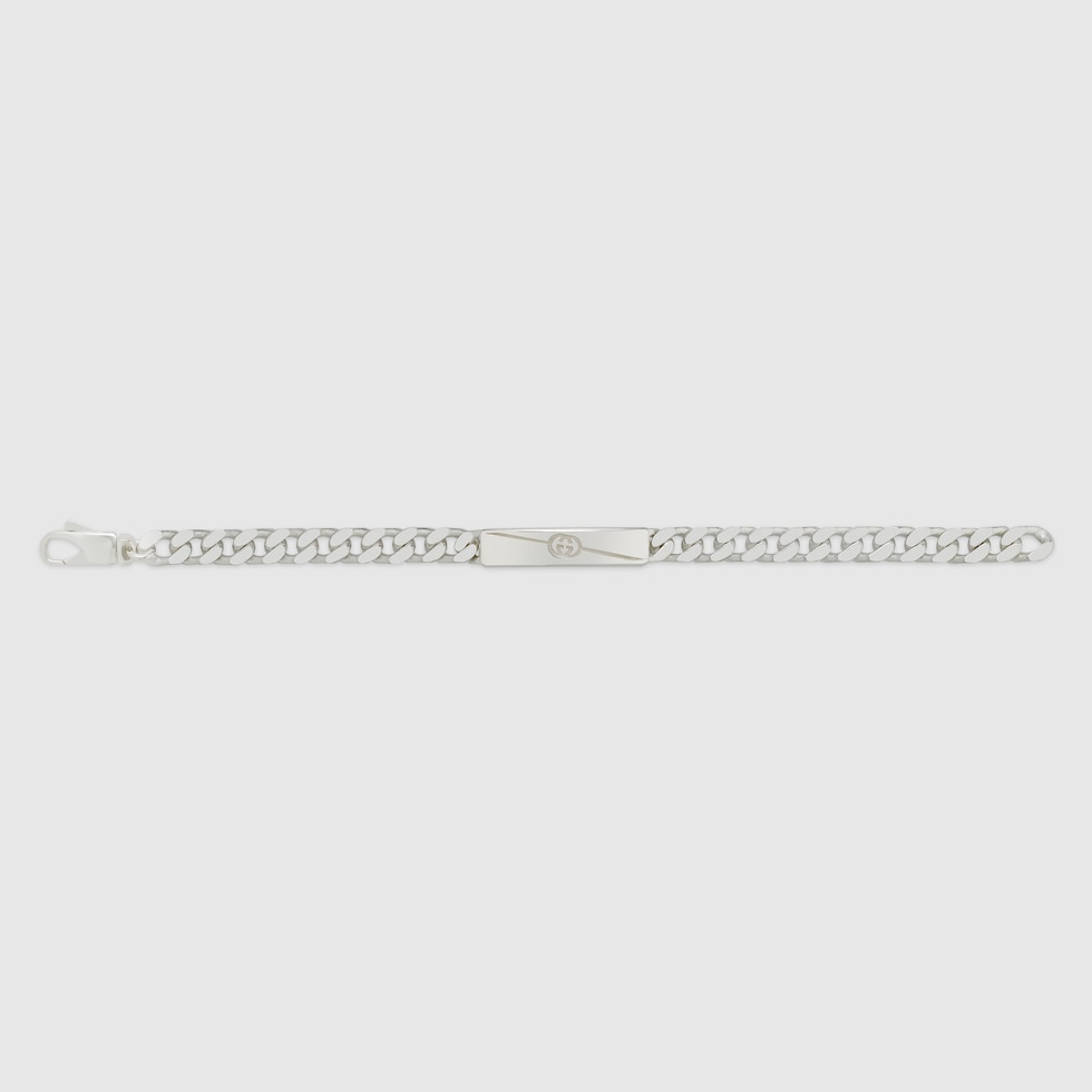 Diagonal Interlocking G bracelet in 925 sterling silver