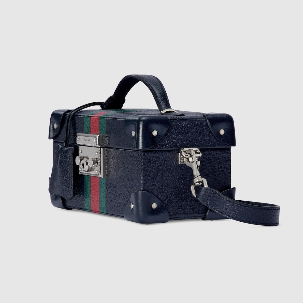 GUCCI ジュエリーケース　グッチ Gucci Savoy small rigid jewelry box in beige and ebony