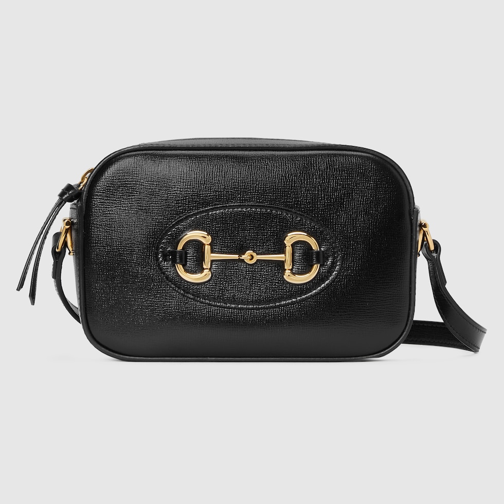 経典 ホースビット ショルダーバッグ GUCCI 美品 GGキャンバス 黒 