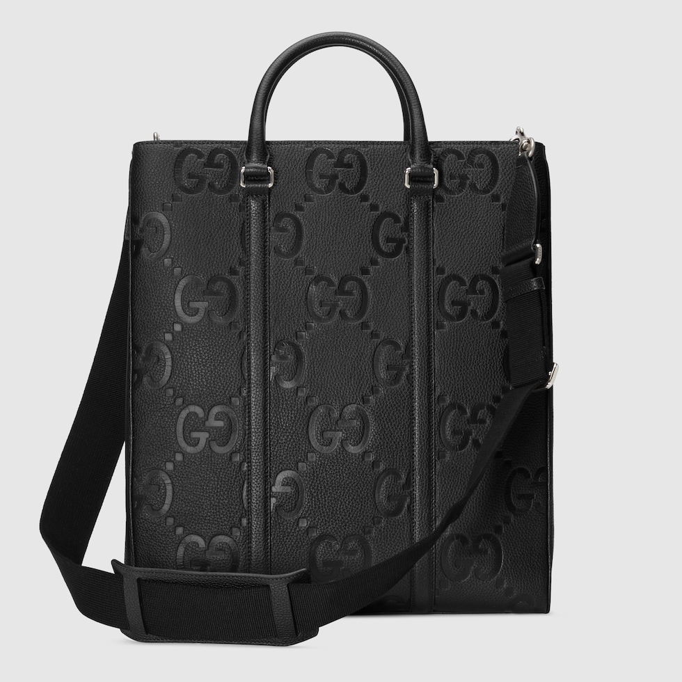 Gucci black tote 2024 with leather handle