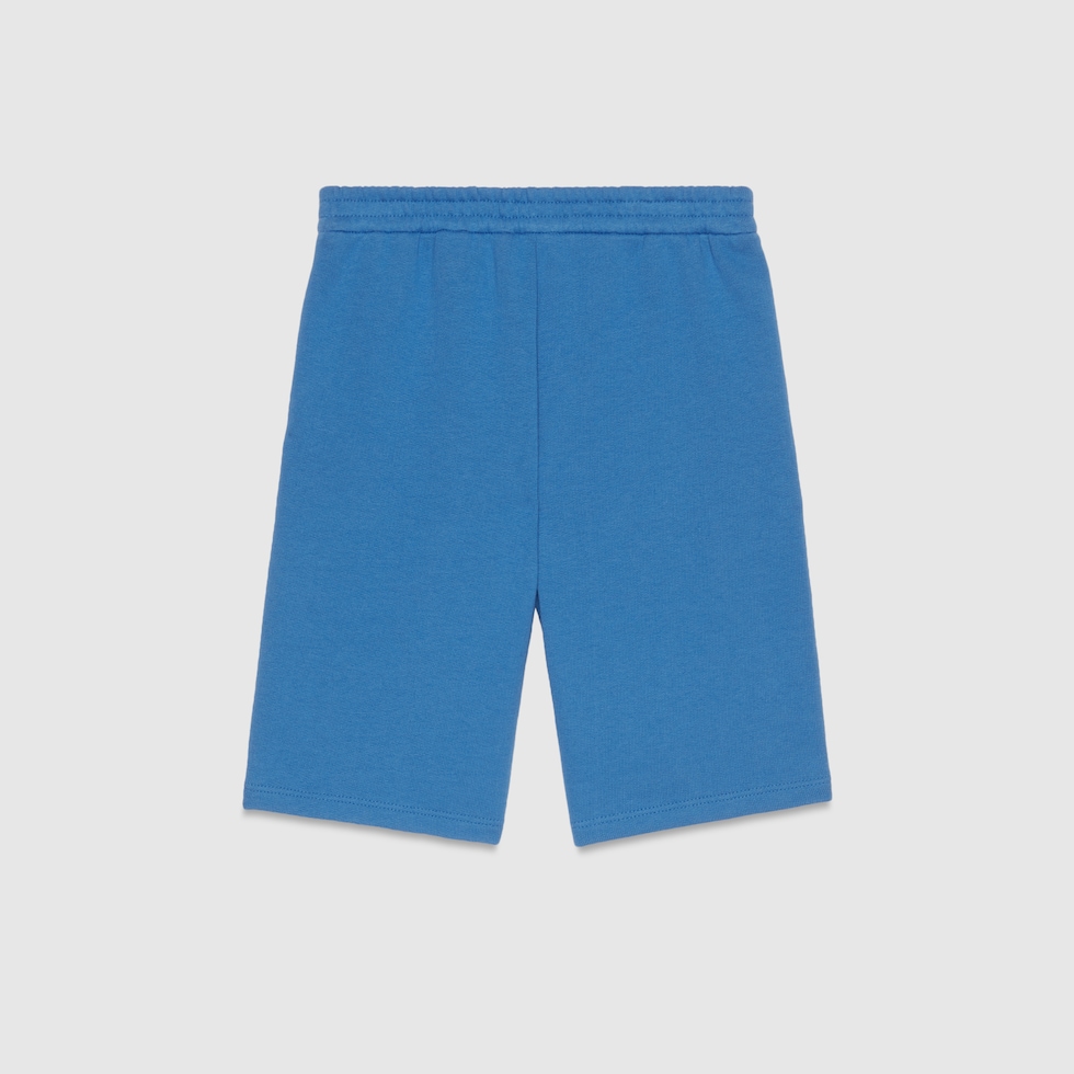 Children s cotton shorts with Gucci label in blue GUCCI Australia