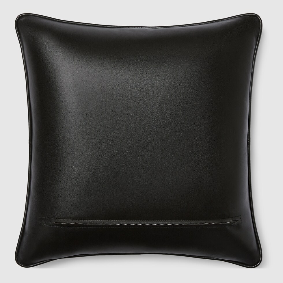 Horsebit velvet jacquard cushion in black GUCCI AE